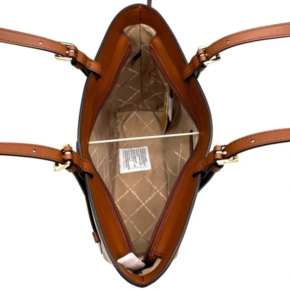 Michael Kors Jet Set Medium Pocket Tote Bag Luggage Brown